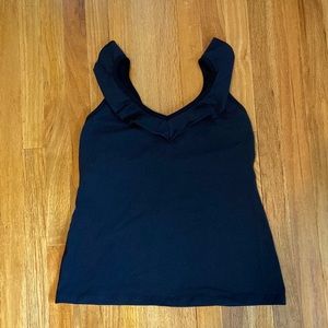 Black Beyond Yoga Ruffle Tank
